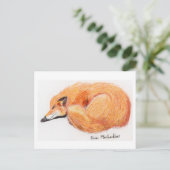 Slaapende Fox Post Kaart (Staand voorkant)