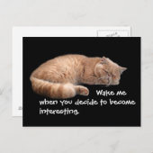 Slaapende Ginger Cat Funny Wake' Quote Briefkaart (Voorkant / Achterkant)