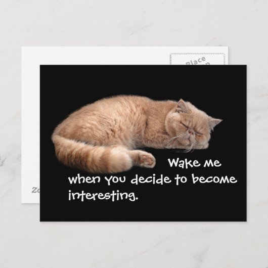 Slaapende Ginger Cat Funny Wake' Quote Briefkaart (Voorkant / Achterkant)