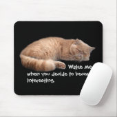 Slaapende Ginger Cat Funny Wake' Quote Muismat (Met muis)