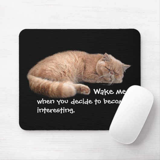 Slaapende Ginger Cat Funny Wake' Quote Muismat (Met muis)