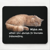 Slaapende Ginger Cat Funny Wake' Quote Muismat (Voorkant)