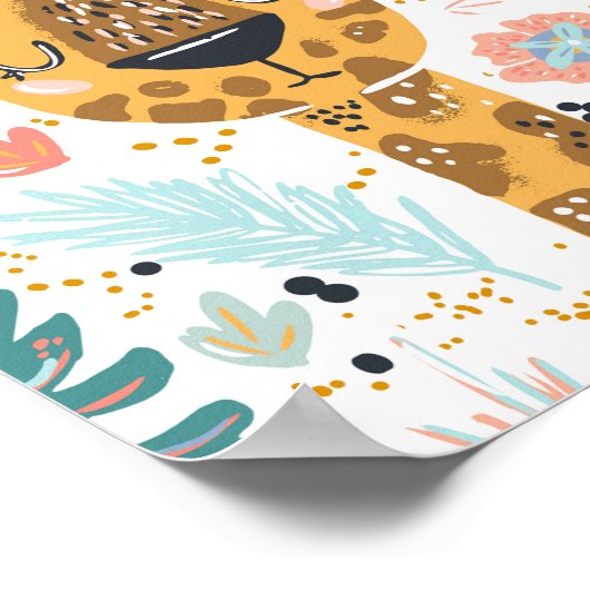 Slaapende Giraffe Nursery Art Poster (Hoek)