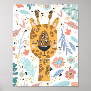 Slaapende Giraffe Nursery Art Poster