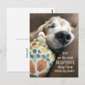 Slaapende Golden Retriever Mooie liefde Briefkaart (Voorkant / Achterkant)