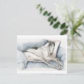 Slaapende Greyhound Dog Art Poscard Briefkaart (Staand voorkant)