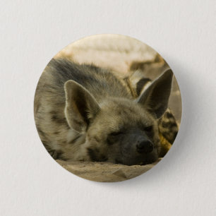 Slaapende Hyena-Button Ronde Button 5,7 Cm