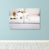 Slaapende Jack Russell Terrier Canvas Afdruk (Insitu (Houten vloer))
