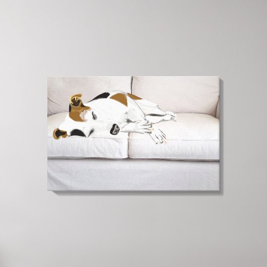 Slaapende Jack Russell Terrier Canvas Afdruk (Voorkant)
