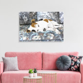 Slaapende Jack Russell Terrier Canvas Afdruk (Insitu (Woonkamer))