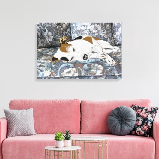 Slaapende Jack Russell Terrier Canvas Afdruk (Insitu (Woonkamer))