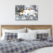 Slaapende Jack Russell Terrier Canvas Afdruk (Insitu (Slaapkamer))