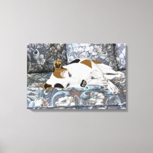 Slaapende Jack Russell Terrier Canvas Afdruk