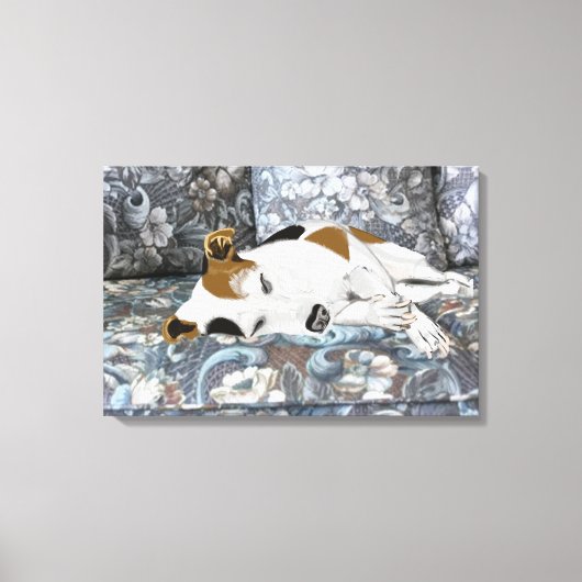 Slaapende Jack Russell Terrier Canvas Afdruk (Voorkant)