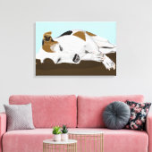 Slaapende Jack Russell Terrier Canvas Afdruk (Insitu (Woonkamer))