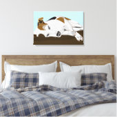 Slaapende Jack Russell Terrier Canvas Afdruk (Insitu (Slaapkamer))
