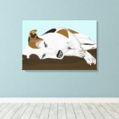 Slaapende Jack Russell Terrier Canvas Afdruk (Insitu (Houten vloer))