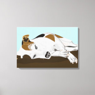 Slaapende Jack Russell Terrier Canvas Afdruk