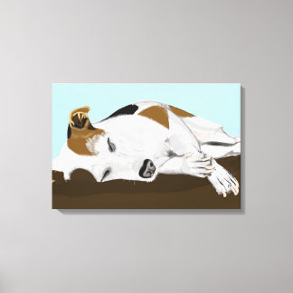 Slaapende Jack Russell Terrier Canvas Afdruk
