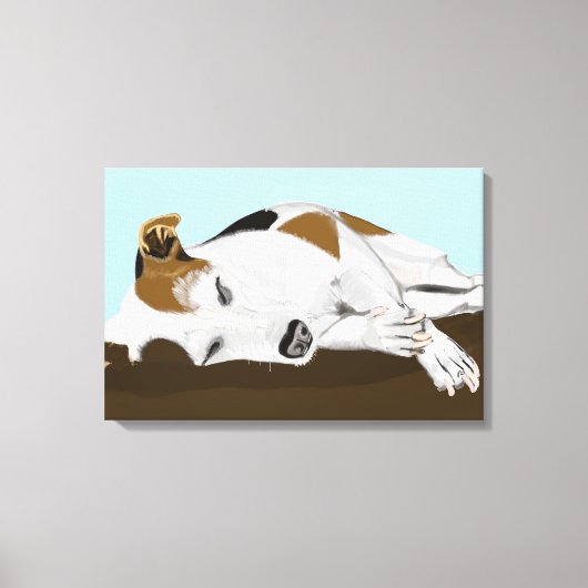 Slaapende Jack Russell Terrier Canvas Afdruk (Voorkant)