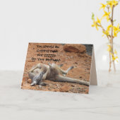 Slaapende Kangaroo Birthday Kaart (Gele Bloem)