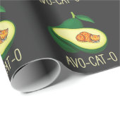 Slaapende kat Avocado Cute Vegetable Animal Pun Cadeaupapier (Rol Hoek)