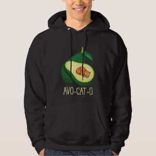 Slaapende kat Avocado Cute Vegetable Animal Pun Hoodie