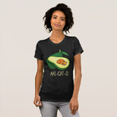 Slaapende kat Avocado Cute Vegetable Animal Pun T-shirt (Voorkant volledig)