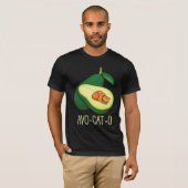 Slaapende kat Avocado Cute Vegetable Animal Pun T-shirt (Voorkant volledig)