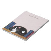 Slaapende kat en boeken notitieblok (Linkerzijde)