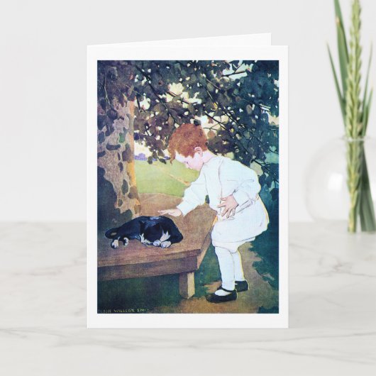 Slaapende kat en kind, Jessie Willcox Smith Kaart (Voorkant)