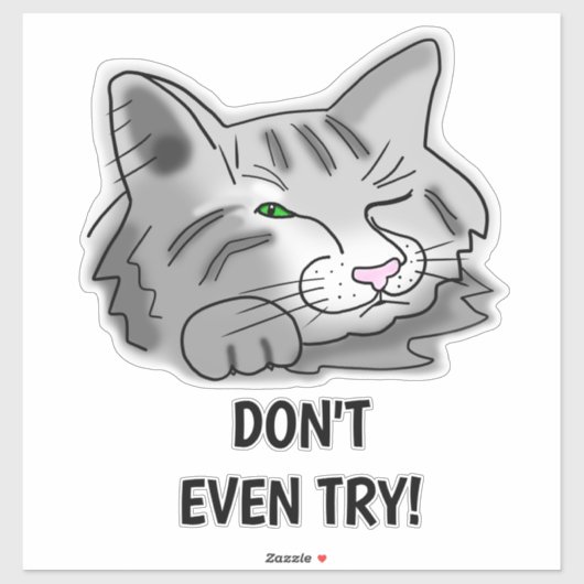 Slaapende kat probeer het niet eens! sticker (Vel)