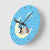 Slaapende Katten  Genummerde  Ronde Klok (Hoek)