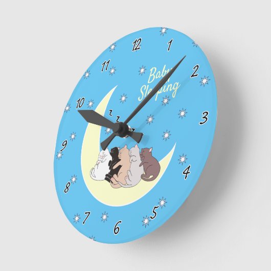 Slaapende Katten Genummerde Ronde Klok (Hoek)