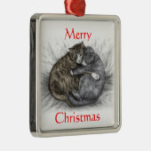 Slaapende katten metalen ornament (Rechts)