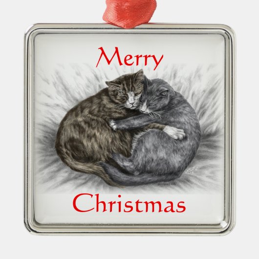 Slaapende katten metalen ornament (Voorkant)