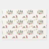 Slaapende kerstbomen uit de kerstklei inpakpapier vel (Voorkant)