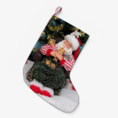 Slaapende kerstman en Kittens-kerststop Kleine Kerstsok (Voorkant (Hangend))