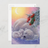 Slaapende kerstpolarBeren Feestdagenkaart (Voorkant / Achterkant)