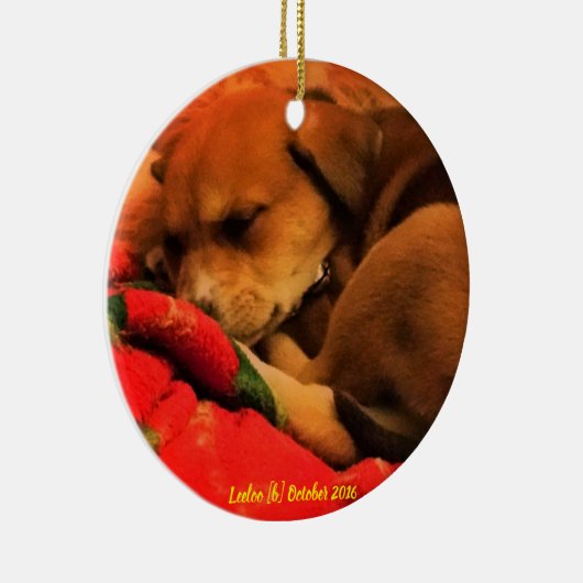 Slaapende kerstversiering keramisch ornament (Rechts)