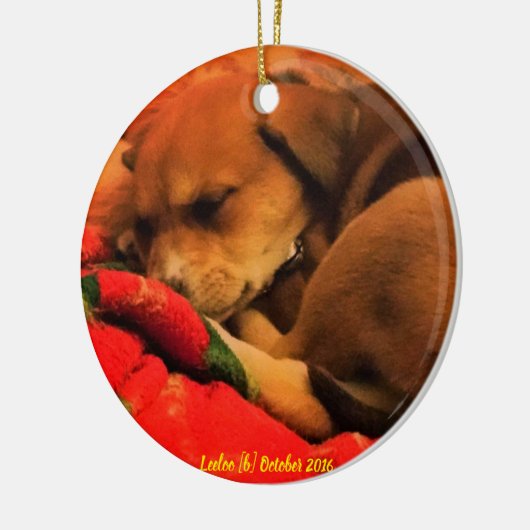 Slaapende kerstversiering keramisch ornament (Links)