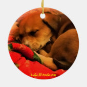 Slaapende kerstversiering keramisch ornament (Achterkant)