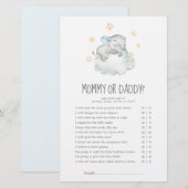 Slaapende kleine olifant-jongen mama of papa-spel (Voorkant / Achterkant)