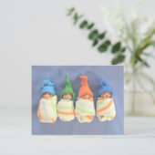 Slaapende kleuters: Polymeer Clay-sculptuur Briefkaart (Staand voorkant)