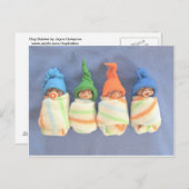 Slaapende kleuters: Polymeer Clay-sculptuur Briefkaart (Voorkant / Achterkant)