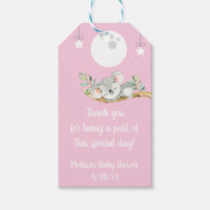 Slaapende Koala Baby shower Favor Dank je wel Cadeaulabel