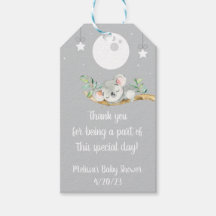 Slaapende Koala Baby shower Favor Dank je wel
