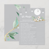 Slaapende Koala Baby shower Game Laten we Mingle! Kaart (Voorkant / Achterkant)