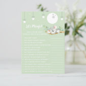 Slaapende Koala Baby shower Game Laten we Mingle!  Kaart (Staand voorkant)