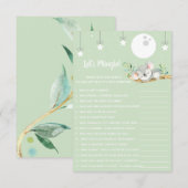 Slaapende Koala Baby shower Game Laten we Mingle!  Kaart (Voorkant / Achterkant)